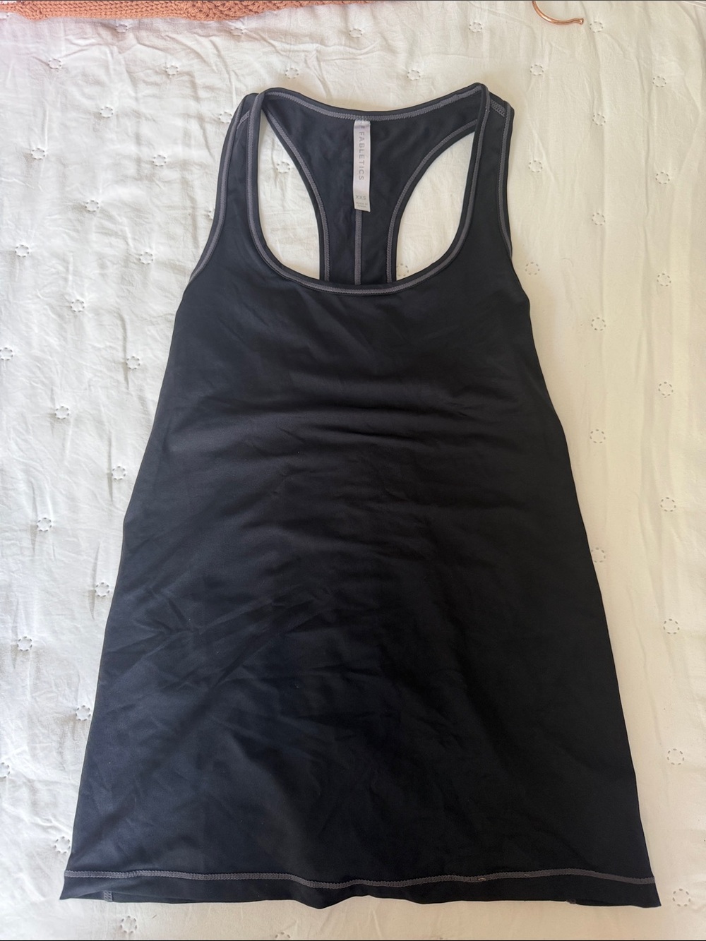 Fabletics Black Seam-Trimmed Sports Thong